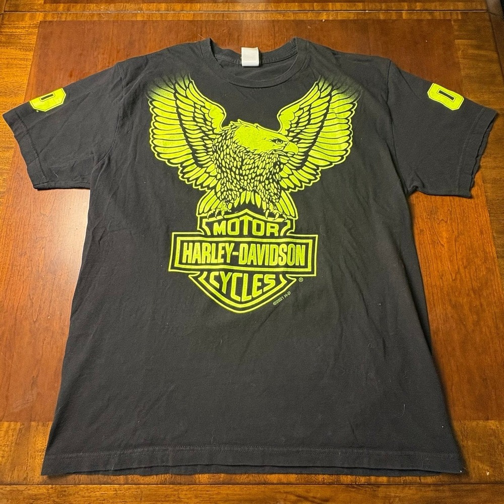Harley-Davidson Chimney Rock Eagle Skull Neon Graphic T-Shirt XL 2021 USA
